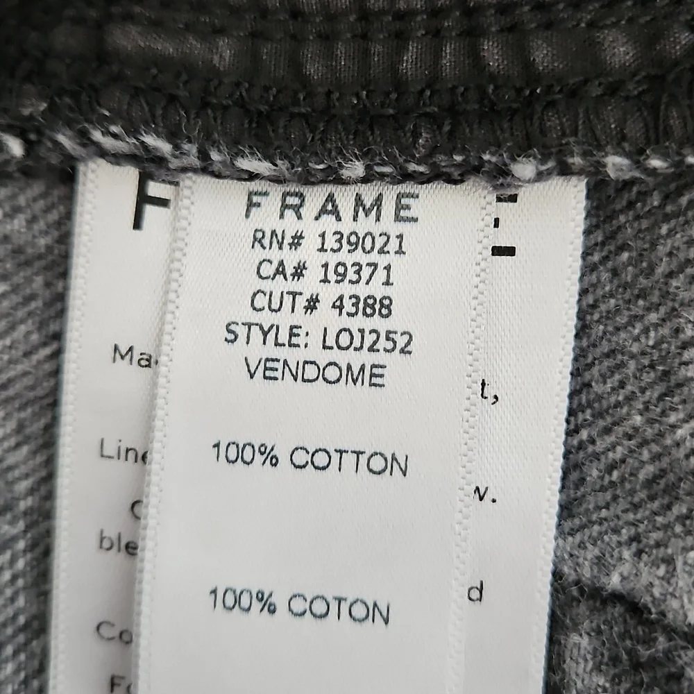 Frame Le Original Black Gray Acid Wash Cropped Jeans Size‎ 26 - Picture 14 of 16